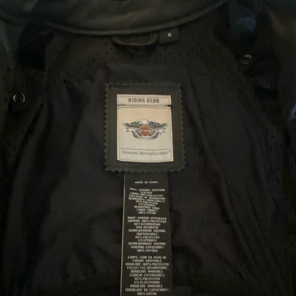 Authentic Women’s Harley Davidson Reflective Willie G Skull Leather Jack NWOT XS - Picture 7 of 11